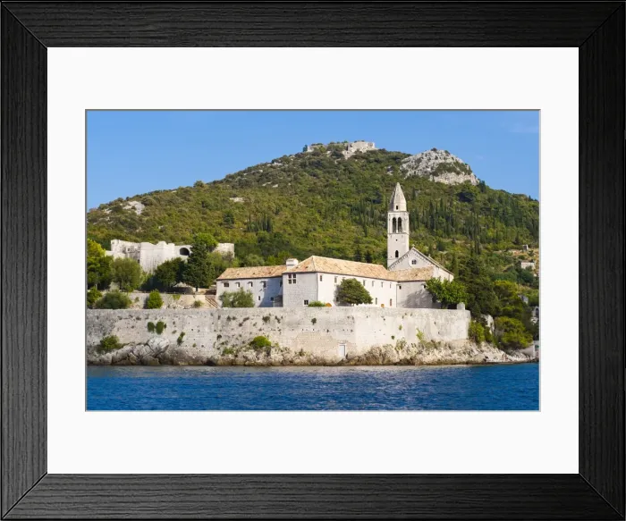 Framed Print : Franciscan Monastery, Lopud Island, Elaphiti Islands (Elaphites), Dalmatian Coast, Adriatic Sea, Croatia, Europe Framed Print : Franciscan Monastery, Lopud Island, Elaphiti Islands (Elaphites), Dalmatian Coast, Adriatic Sea, Croatia, Europe