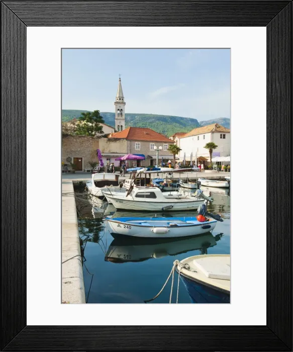 Framed Print : Jelsa Harbour, Hvar Island, Dalmatian Coast, Adriatic, Croatia, Europe