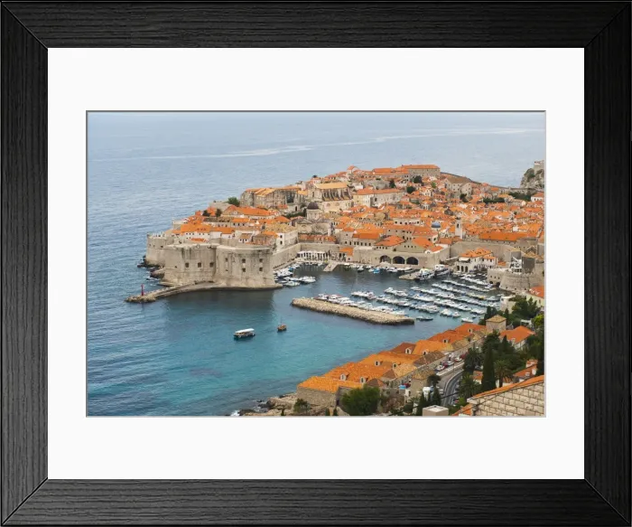 Framed Print : Elevated view of Dubrovnik Old Town, UNESCO World Heritage Site, Dubrovnik, Dalmatian Coast, Adriatic, Croatia, Europe Framed Print : Elevated view of Dubrovnik Old Town, UNESCO World Heritage Site, Dubrovnik, Dalmatian Coast, Adriatic, Croatia, Europe