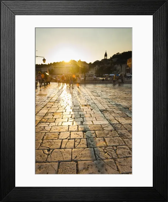 Framed Print : Tourists in St. Stephens Square at sunset, Hvar Town, Hvar Island, Dalmatian Coast, Croatia, Europe Framed Print : Tourists in St. Stephens Square at sunset, Hvar Town, Hvar Island, Dalmatian Coast, Croatia, Europe