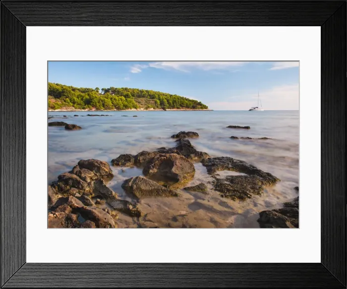 Framed Print : Sailing boat at Przina Beach (Vela Przina), Lumbarda, Korcula Island, Dalmatian Coast, Adriatic, Croatia, Europe Framed Print : Sailing boat at Przina Beach (Vela Przina), Lumbarda, Korcula Island, Dalmatian Coast, Adriatic, Croatia, Europe