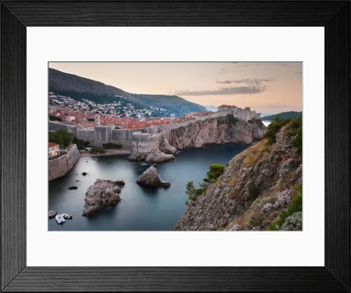 Framed Print : Dubrovnik and the City Walls at sunrise, from Fort Lovrijenac (St. Lawrence Fortress), Dubrovnik, Dalmatian Coast, Adriatic, Croatia, Europe Framed Print : Dubrovnik and the City Walls at sunrise, from Fort Lovrijenac (St. Lawrence Fortress), Dubrovnik, Dalmatian Coast, Adriatic, Croatia, Europe