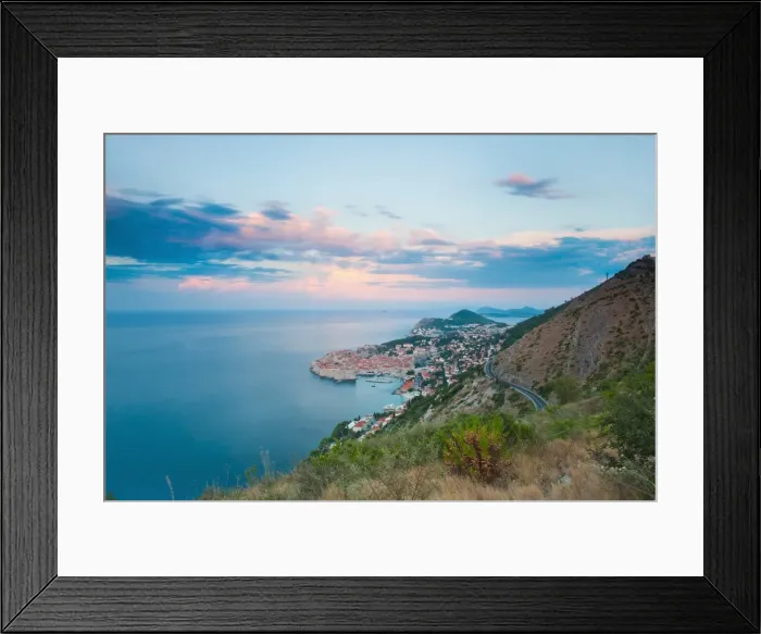 Framed Print : Dubrovnik Old Town and Mount Srd at sunrise, Dalmatian Coast, Adriatic, Croatia, Europe Framed Print : Dubrovnik Old Town and Mount Srd at sunrise, Dalmatian Coast, Adriatic, Croatia, Europe