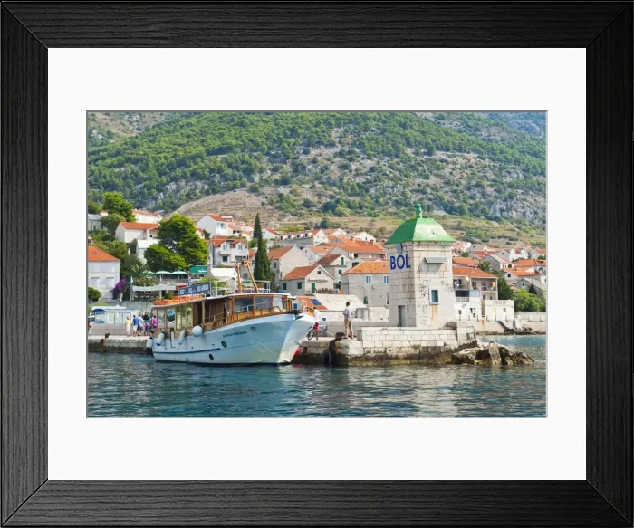 Framed Print : Taxi boat to Zlatni Rat Beach, Bol Town, Brac Island, Dalmatian Coast, Adriatic, Croatia, Europe Framed Print : Taxi boat to Zlatni Rat Beach, Bol Town, Brac Island, Dalmatian Coast, Adriatic, Croatia, Europe