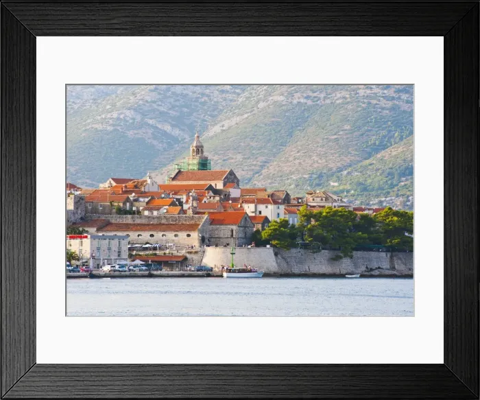 Framed Print : Korcula Town and St. Marks Cathedral, Korcula Island, Dalmatian Coast, Adriatic, Croatia, Europe Framed Print : Korcula Town and St. Marks Cathedral, Korcula Island, Dalmatian Coast, Adriatic, Croatia, Europe