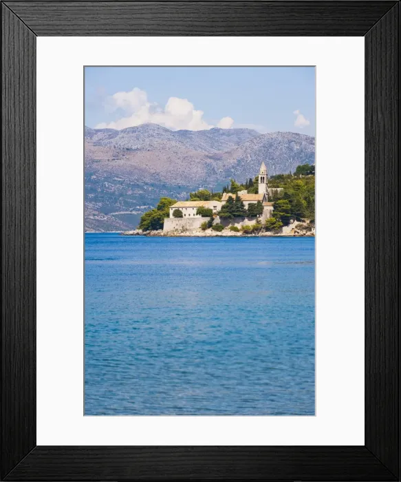 Framed Print : Franciscan Monastery, Lopud Island, Elaphiti Islands (Elaphites), Dalmatian Coast, Adriatic Sea, Croatia, Europe Framed Print : Franciscan Monastery, Lopud Island, Elaphiti Islands (Elaphites), Dalmatian Coast, Adriatic Sea, Croatia, Europe