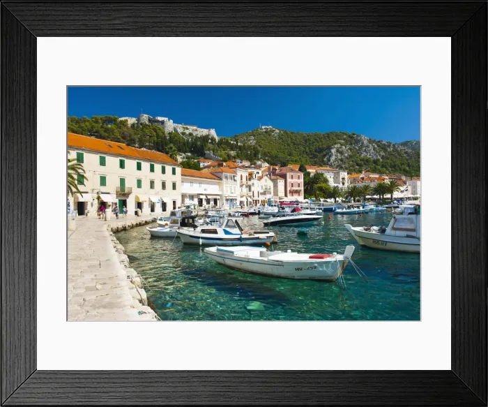 Framed Print : Hvar harbour and Fortica (Spanish Fortress), Hvar Island, Dalmatian Coast, Adriatic, Croatia, Europe Framed Print : Hvar harbour and Fortica (Spanish Fortress), Hvar Island, Dalmatian Coast, Adriatic, Croatia, Europe