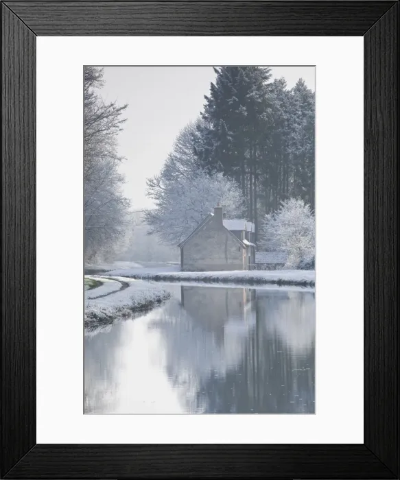 Framed Print : The Canal de Berry after a snow shower, Loir-et-Cher, Centre, France, Europe Framed Print : The Canal de Berry after a snow shower, Loir-et-Cher, Centre, France, Europe