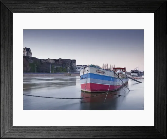 Framed Print : Looking across the River Maine towards the Chateau of Angers, Maine-et-Loire, France, Europe Framed Print : Looking across the River Maine towards the Chateau of Angers, Maine-et-Loire, France, Europe