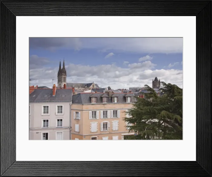 Framed Print : Looking over the rooftops of Angers towards the cathedral, Angers, Maine-et-Loire, France, Europe Framed Print : Looking over the rooftops of Angers towards the cathedral, Angers, Maine-et-Loire, France, Europe
