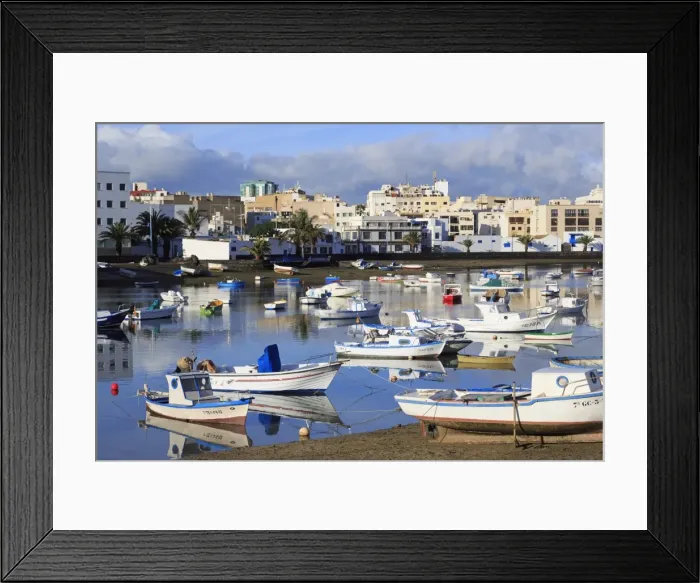 Framed Print : Fishing boats in Charco de San Gines, Arrecife, Lanzarote Island, Canary Islands, Spain, Atlantic, Europe Framed Print : Fishing boats in Charco de San Gines, Arrecife, Lanzarote Island, Canary Islands, Spain, Atlantic, Europe