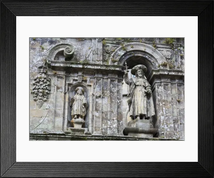 Framed Print : Detail on Cathedral wall in Plaza Quintana, Santiago de Compostela, UNESCO World Heritage Site, Galicia, Spain, Europe Framed Print : Detail on Cathedral wall in Plaza Quintana, Santiago de Compostela, UNESCO World Heritage Site, Galicia, Spain, Europe