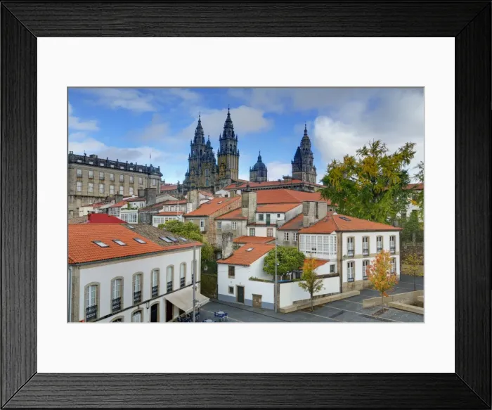Framed Print : Cathedral spires in Old Town, Santiago de Compostela, UNESCO World Heritage Site, Galicia, Spain, Europe Framed Print : Cathedral spires in Old Town, Santiago de Compostela, UNESCO World Heritage Site, Galicia, Spain, Europe