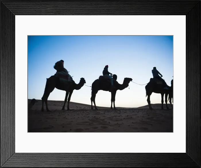 Framed Print : Tourists silhouetted on a camel ride at night, Erg Chebbi Desert, Sahara Desert near Merzouga, Morocco, North Africa, Africa Framed Print : Tourists silhouetted on a camel ride at night, Erg Chebbi Desert, Sahara Desert near Merzouga, Morocco, North Africa, Africa