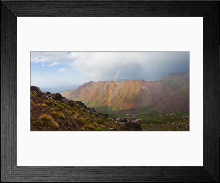Framed Print : Moroccan High Atlas landscape showing rainbow in the mountains just outside Oukaimeden ski resort, Morocco, North Africa, Africa Framed Print : Moroccan High Atlas landscape showing rainbow in the mountains just outside Oukaimeden ski resort, Morocco, North Africa, Africa