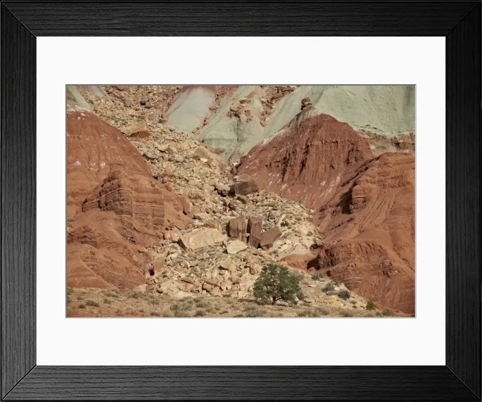 Framed Print : Scree field on the side of a sandstone butte, Capitol Reef National Park, Utah, United States of America, North America Framed Print : Scree field on the side of a sandstone butte, Capitol Reef National Park, Utah, United States of America, North America