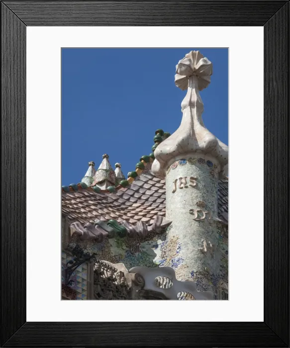 Framed Print : Roof detail of Casa Batllo, designed by Antonio Gaudi, UNESCO World Heritage Site, Passeig de Gracia, Barcelona, Catalunya, Spain, Europe Framed Print : Roof detail of Casa Batllo, designed by Antonio Gaudi, UNESCO World Heritage Site, Passeig de Gracia, Barcelona, Catalunya, Spain, Europe