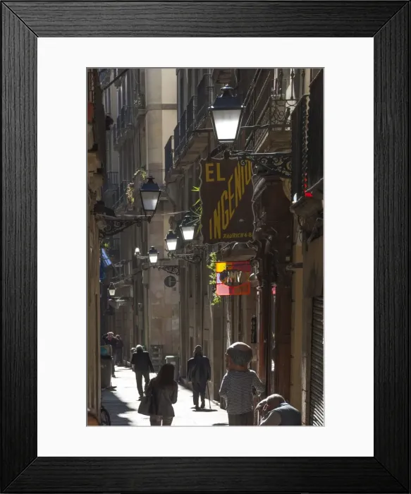 Framed Print : Street in the Old City, Barcelona, Catalunya, Spain, Europe Framed Print : Street in the Old City, Barcelona, Catalunya, Spain, Europe
