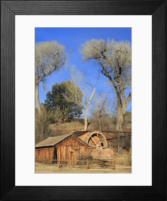 Framed Print : Water Wheel at Red Rock Crossing, Sedona, Arizona, United States of America, North America