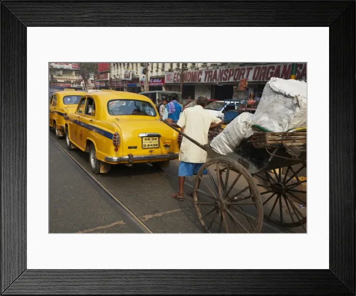 Framed Print : Rickshaw on the street, Kolkata, West Bengal, India, Asia Framed Print : Rickshaw on the street, Kolkata, West Bengal, India, Asia