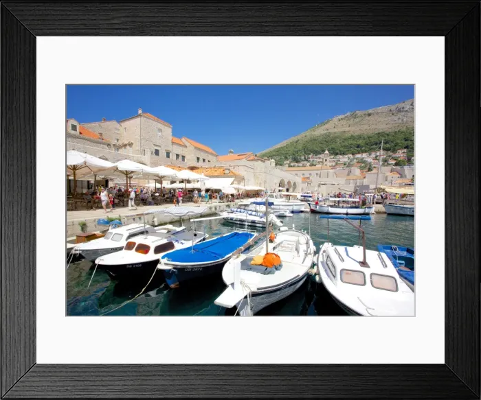 Framed Print : Harbour and boats, Dubrovnik, Dalmatia, Croatia, Europe Framed Print : Harbour and boats, Dubrovnik, Dalmatia, Croatia, Europe