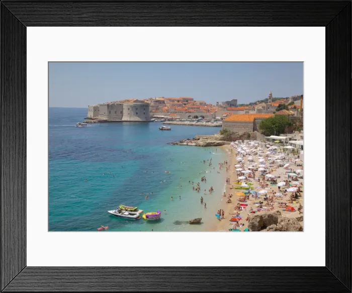 Framed Print : View of Old Town, UNESCO World Heritage Site, and Ploce Beach, Dubrovnik, Dalmatian Coast, Croatia, Europe Framed Print : View of Old Town, UNESCO World Heritage Site, and Ploce Beach, Dubrovnik, Dalmatian Coast, Croatia, Europe