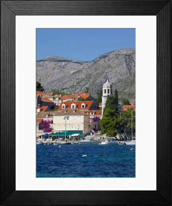 Framed Print : View of Old Town, Cavtat, Dubrovnik Riviera, Dalmatian Coast, Dalmatia, Croatia, Europe Framed Print : View of Old Town, Cavtat, Dubrovnik Riviera, Dalmatian Coast, Dalmatia, Croatia, Europe
