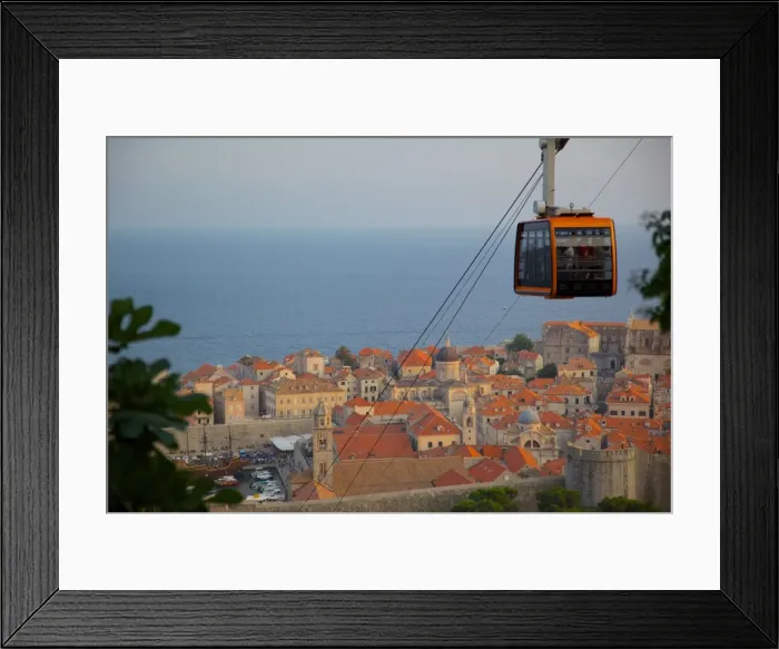 Framed Print : View of Old Town, UNESCO World Heritage Site, and cable car, Dubrovnik Dalmatian Coast, Dalmatia, Croatia, Europe Framed Print : View of Old Town, UNESCO World Heritage Site, and cable car, Dubrovnik Dalmatian Coast, Dalmatia, Croatia, Europe