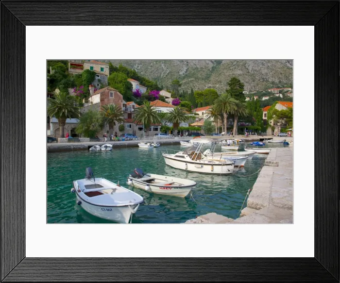 Framed Print : Boats in harbour, Mlini, Dubrovnik Riviera, Dalmatia, Croatia, Europe Framed Print : Boats in harbour, Mlini, Dubrovnik Riviera, Dalmatia, Croatia, Europe