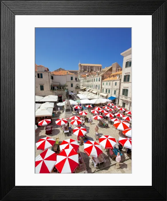 Framed Print : Market, Gunduliceeva Poljana, Dubrovnik, Dalmatia, Croatia, Europe Framed Print : Market, Gunduliceeva Poljana, Dubrovnik, Dalmatia, Croatia, Europe