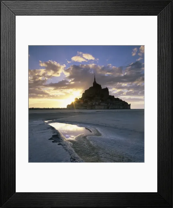 Framed Print : Mont Saint-Michel from the tidal flats at sunset, Mont Saint-Michel, UNESCO World Heritage Site, Normandy, France, Europe Framed Print : Mont Saint-Michel from the tidal flats at sunset, Mont Saint-Michel, UNESCO World Heritage Site, Normandy, France, Europe