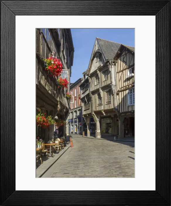 Framed Print : Rue de l Apport, old town, Dinan, Brittany, France, Europe Framed Print : Rue de l Apport, old town, Dinan, Brittany, France, Europe