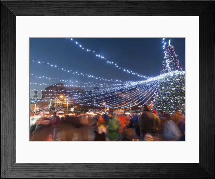 Framed Print : Christmas market, Mir Square, Prague, Czech Republic, Europe Framed Print : Christmas market, Mir Square, Prague, Czech Republic, Europe
