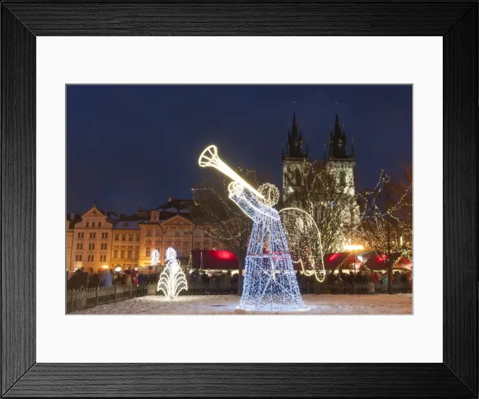 Framed Print : Christmas decorations at Christmas Market and Gothic Tyn Church, Old Town Square, Prague, Czech Republic, Europe Framed Print : Christmas decorations at Christmas Market and Gothic Tyn Church, Old Town Square, Prague, Czech Republic, Europe