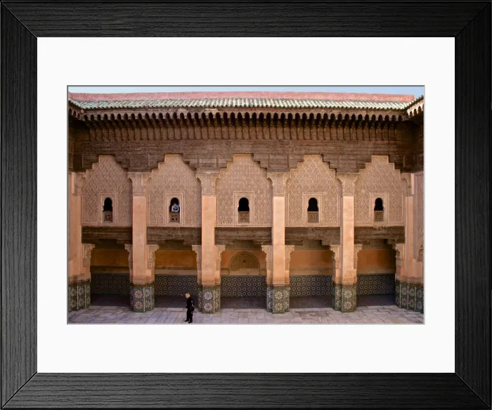 Framed Print : Patio, students rooms windows and walls with floral and geometrical motifs, Koranic School of Medersa Ben Youssef dating from 1570, UNESCO World Heritage Site, Marrakech, Morroco, North Africa, Africa Framed Print : Patio, students rooms windows and walls with floral and geometrical motifs, Koranic School of Medersa Ben Youssef dating from 1570, UNESCO World Heritage Site, Marrakech, Morroco, North Africa, Africa