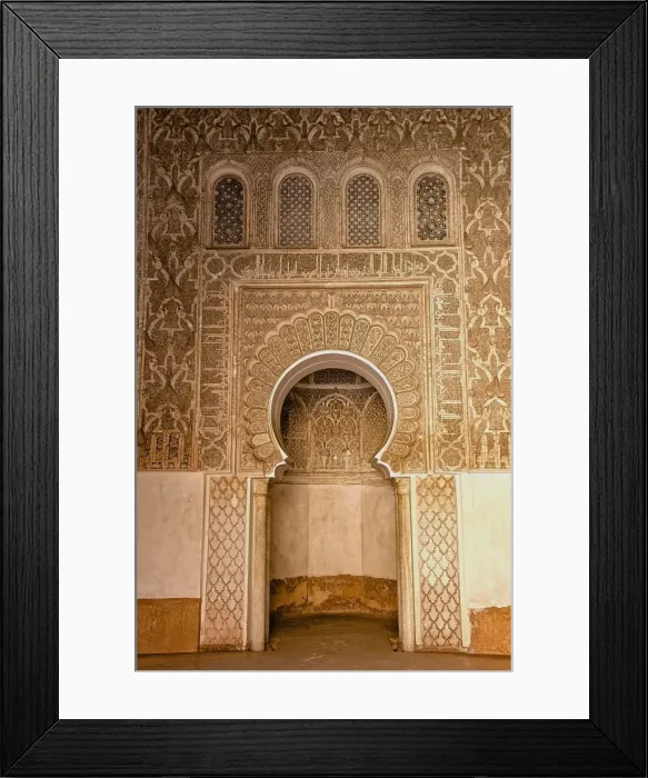 Framed Print : Mihrab in little mosque, Koranic School of Medersa Ben Youssef, dating from 1570, UNESCO World Heritage Site, Marrakech, Morroco, North Africa, Africa Framed Print : Mihrab in little mosque, Koranic School of Medersa Ben Youssef, dating from 1570, UNESCO World Heritage Site, Marrakech, Morroco, North Africa, Africa