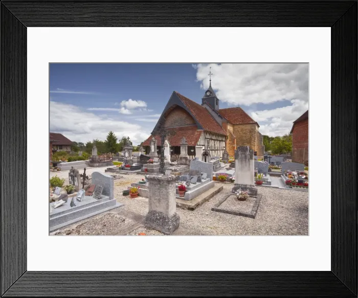 Framed Print : The half timbered church of Eglise Saint-Marcel-et-Notre-Dame-de-l Assomption de Chauffour-les-Bailly in the Cote des Bar area, Champagne, France, Europe