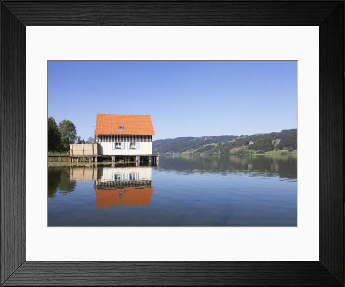 Framed Print : Boathouse at Lake Alpsee, Immenstadt, Allgau, Bavaria, Germany, Europe Framed Print : Boathouse at Lake Alpsee, Immenstadt, Allgau, Bavaria, Germany, Europe