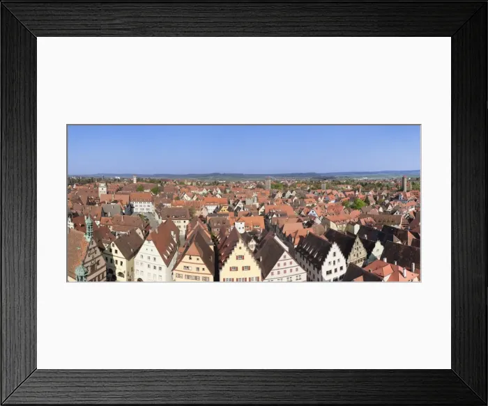 Framed Print : High angle view over Rothenburg ob der Tauber, Romantische Strasse, Franconia, Bavaria, Germany, Europe Framed Print : High angle view over Rothenburg ob der Tauber, Romantische Strasse, Franconia, Bavaria, Germany, Europe