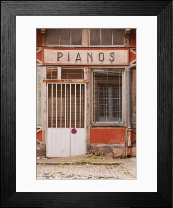Framed Print : An old piano store in the city of Dijon, Burgundy, France, Europe Framed Print : An old piano store in the city of Dijon, Burgundy, France, Europe