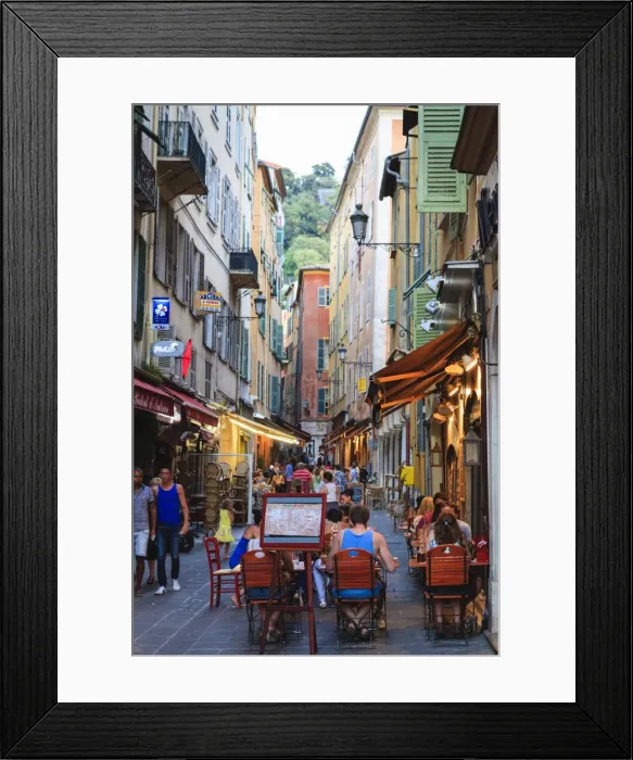 Framed Print : Restaurants in the Old Town, Nice, Alpes Maritimes, Provence, Cote d Azur, France, French Riviera, Europe Framed Print : Restaurants in the Old Town, Nice, Alpes Maritimes, Provence, Cote d Azur, France, French Riviera, Europe