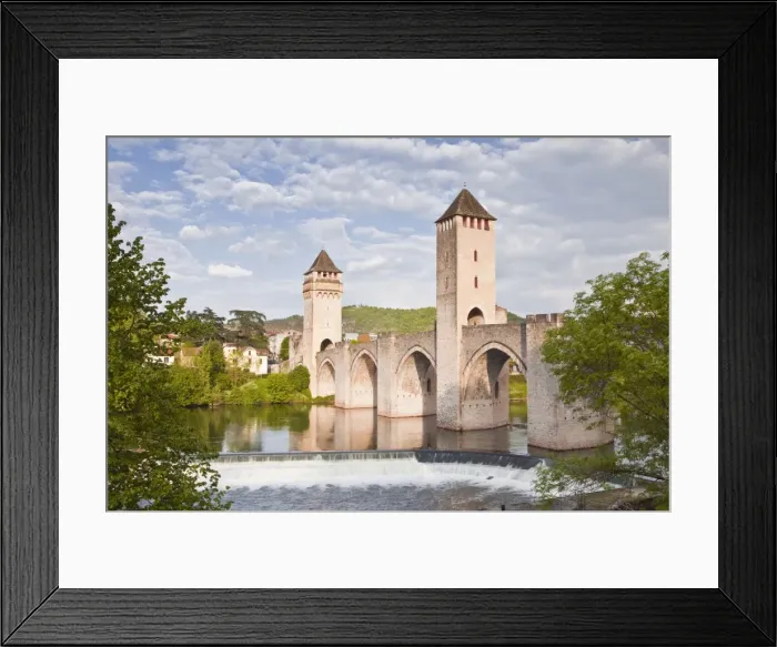 Framed Print : Pont Valentre in the city of Cahors, Lot, France, Europe Framed Print : Pont Valentre in the city of Cahors, Lot, France, Europe
