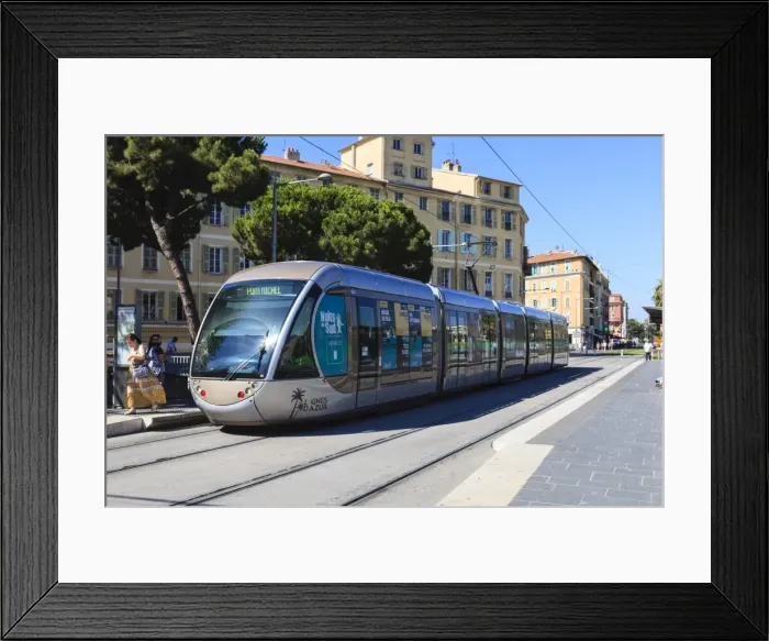 Framed Print : Modern tram, Nice, Alpes Maritimes, Provence, Cote d Azur, French Riviera, France, Europe