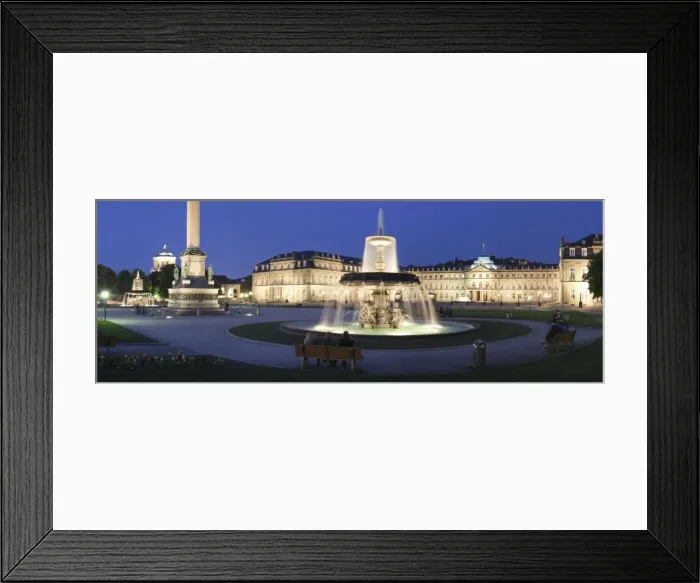 Framed Print : Schlossplatz Square and Neues Schloss Castle, Stuttgart, Baden Wurttemberg, Germany, Europe