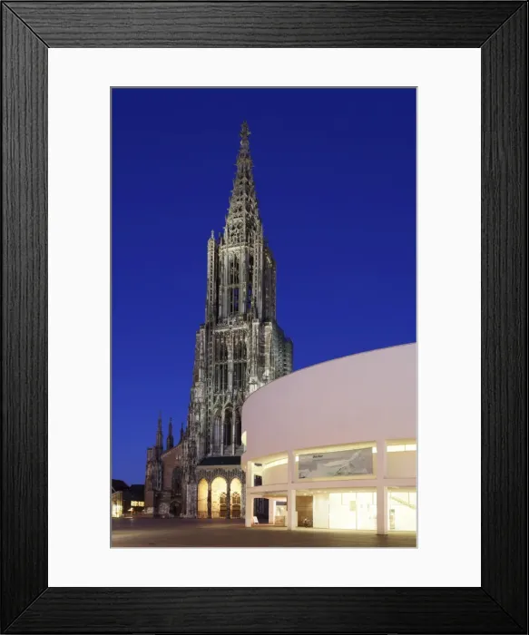Framed Print : Cathedral and Stadthaus (Assembly Hall), Ulm, Baden Wurttemberg, Germany, Europe