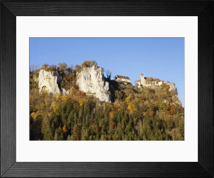 Framed Print : Schloss Werenwag in autumn, near Beuron, Upper Danube nature park, Swabian Alb, Baden Wurttemberg, Germany, Europe Framed Print : Schloss Werenwag in autumn, near Beuron, Upper Danube nature park, Swabian Alb, Baden Wurttemberg, Germany, Europe