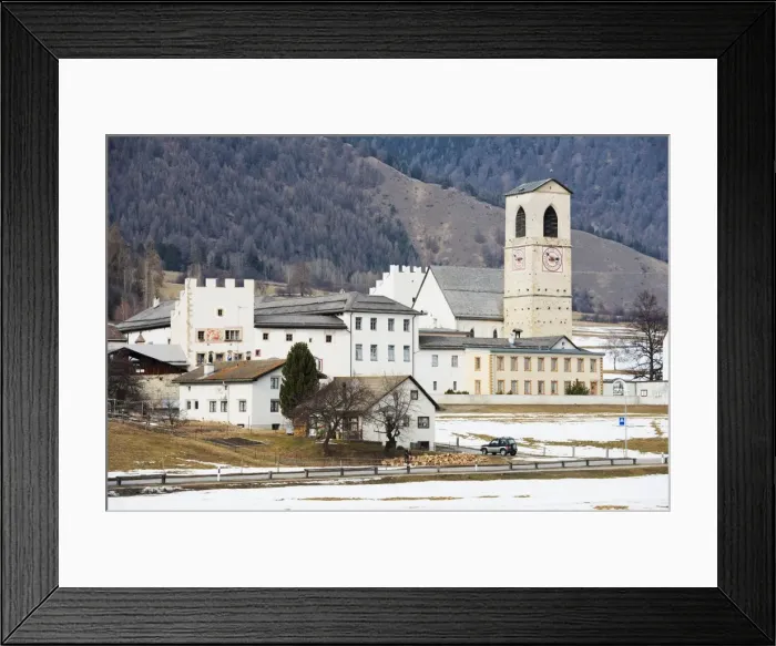 Framed Print : Church of Benedictine Monastery, Kloster St. Johann (Benedictine Convent of St. John), UNESCO World Heritage Site, Mustair, Graubunden, Swiss Alps, Switzerland, Europe Framed Print : Church of Benedictine Monastery, Kloster St. Johann (Benedictine Convent of St. John), UNESCO World Heritage Site, Mustair, Graubunden, Swiss Alps, Switzerland, Europe