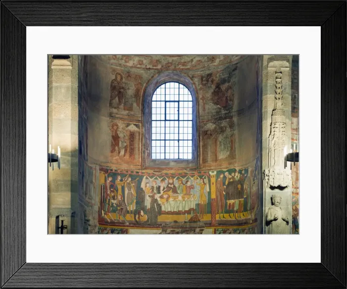 Framed Print : Carolingian and Romanesque frescoes, Church of the Benedictine Kloster St. Johann (Benedictine Convent of St. John), UNESCO World Heritage Site, Mustair, Graubunden, Switzerland, Europe Framed Print : Carolingian and Romanesque frescoes, Church of the Benedictine Kloster St. Johann (Benedictine Convent of St. John), UNESCO World Heritage Site, Mustair, Graubunden, Switzerland, Europe