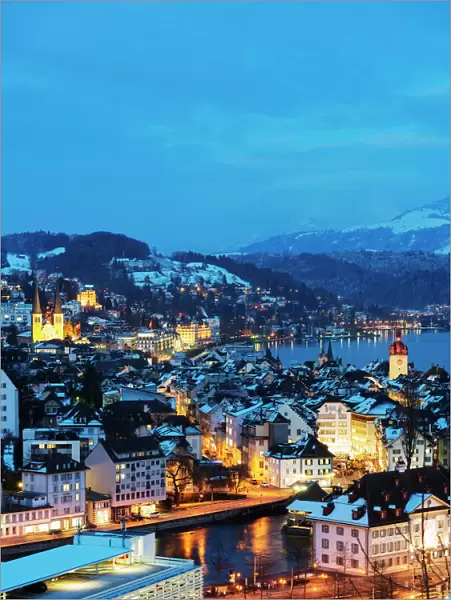 Lucerne on Lake Lucerne, Lucerne, Switzerland, Europe