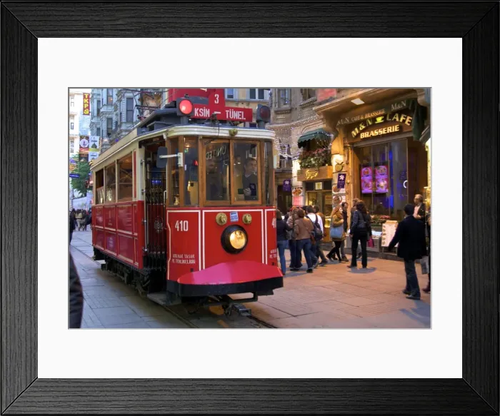 Framed Print : Historic red tram on Istiklal Caddesi, Beyoglu, Istanbul, Turkey, Europe Framed Print : Historic red tram on Istiklal Caddesi, Beyoglu, Istanbul, Turkey, Europe